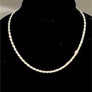 Solid Sterling Silver Diamond Cut
Rope Chain 18"